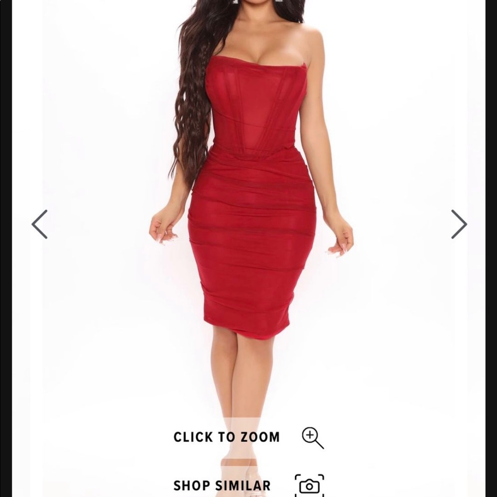 Fashion nova red corset dress